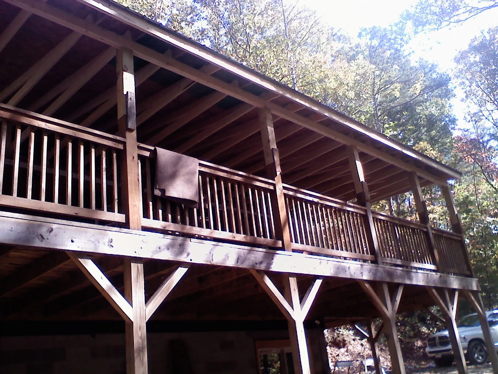Timber framing under a new elevated porch and deck — Roof Leak Repair in Paullina by Roofing Brothers